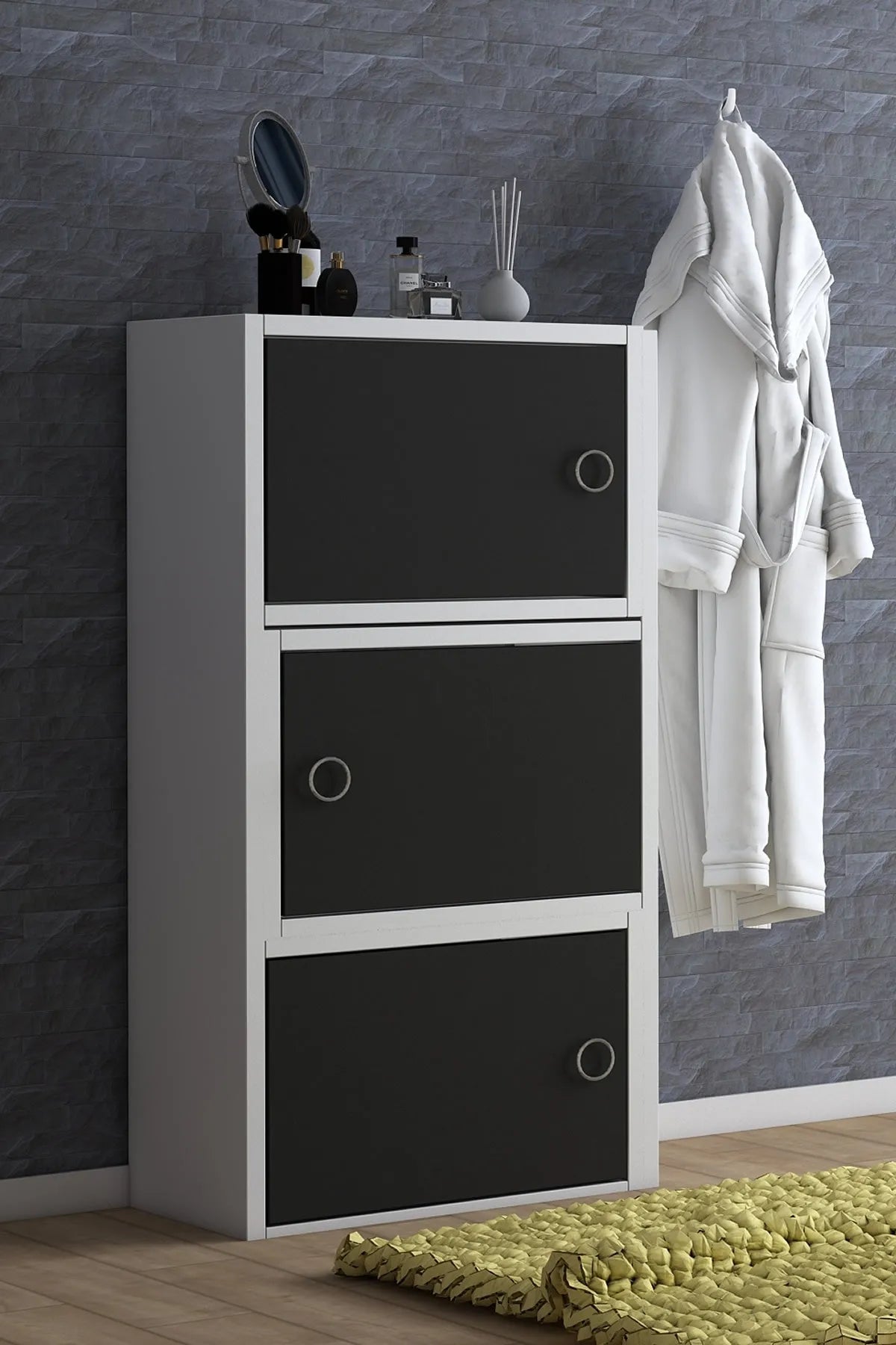 Dekoronya Montana Banyo Dolabı Siyah