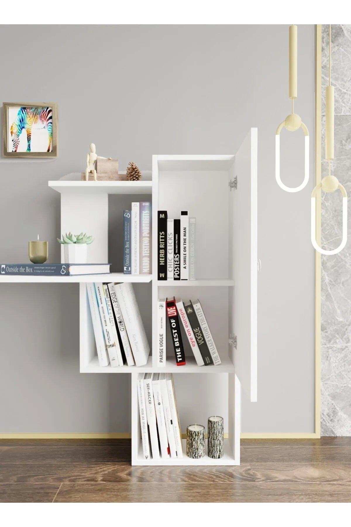 Mobilanka Newton Kitaplıklı Çalışma Masası Beyaz