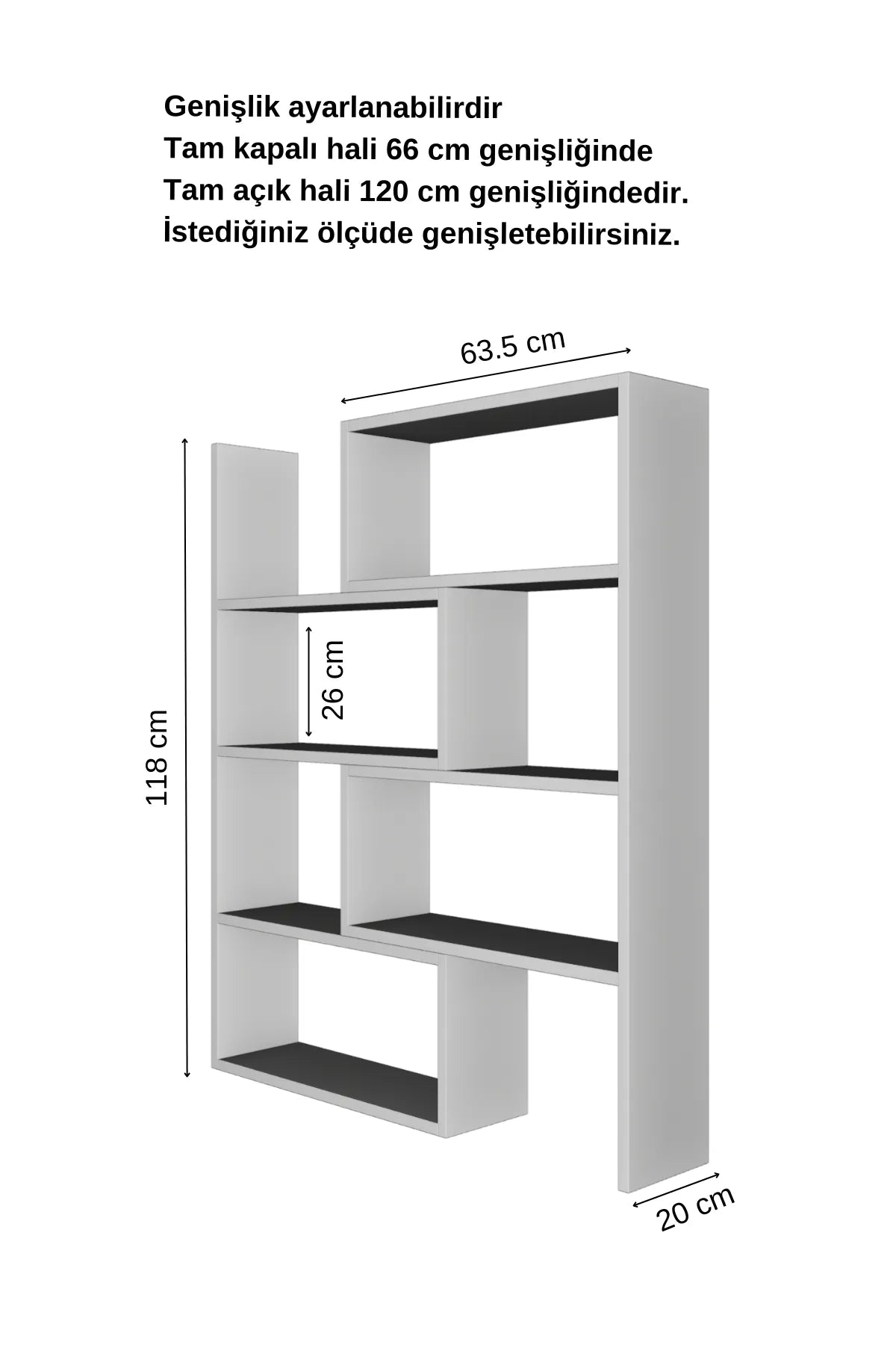 Dekoronya Fonksiyonel Dekoratif Kitaplık Köşe Kitaplık Beyaz